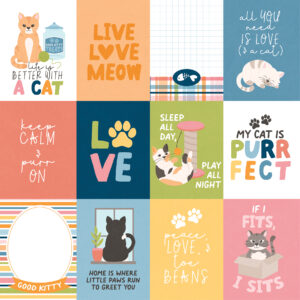 Echo Park Cat Lover 12X12 3X4 Journaling Cards