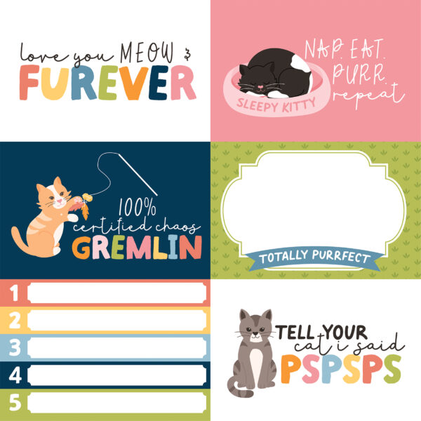 Echo Park Cat Lover 12X12 6X4 Journaling Cards