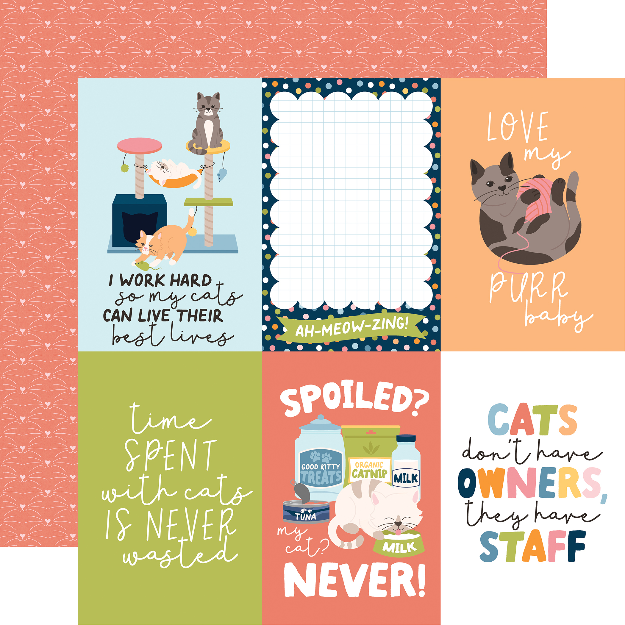 Echo Park Cat Lover 12X12 4X6 Journaling Cards