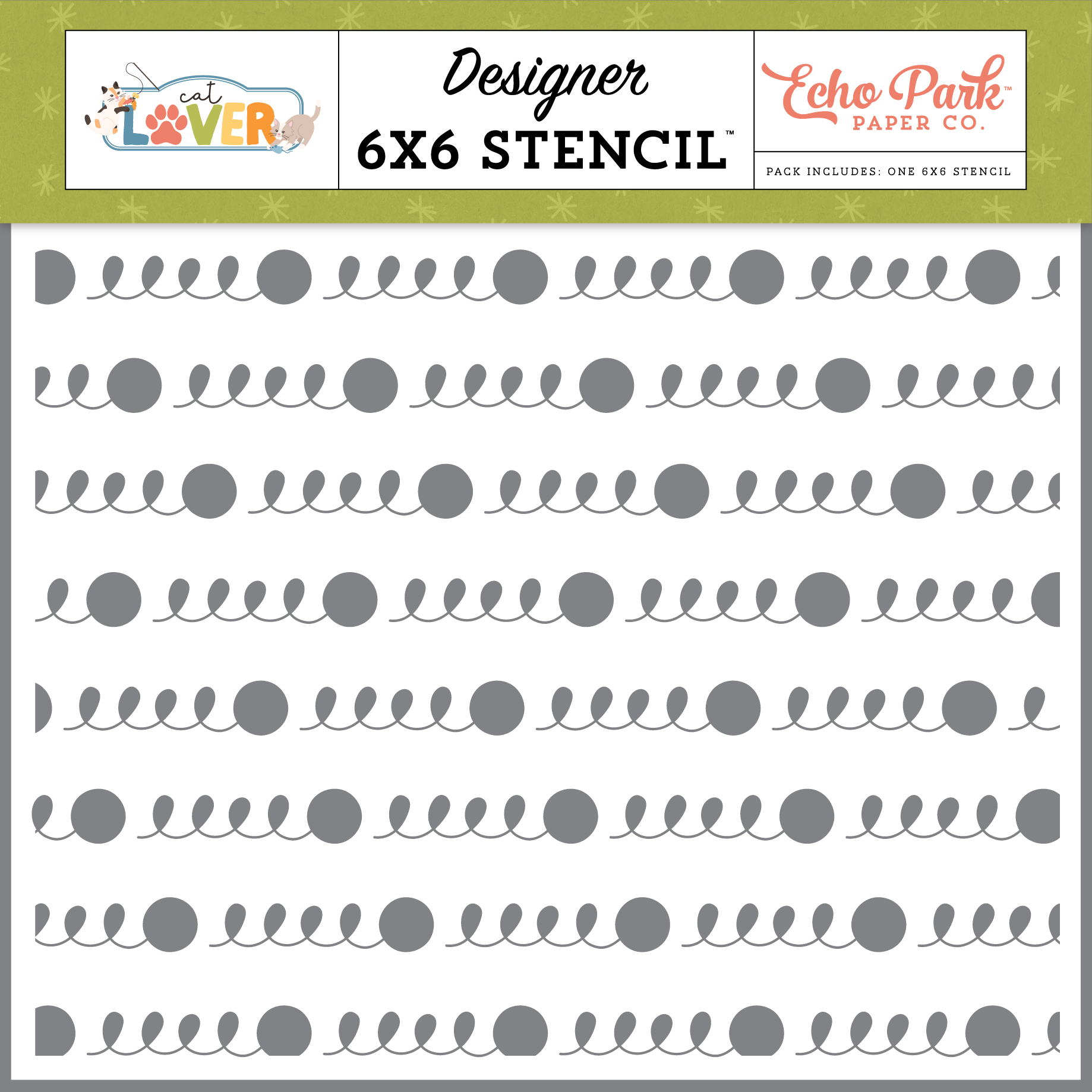 Echo Park Cat Lover Stencil Yarn Loops
