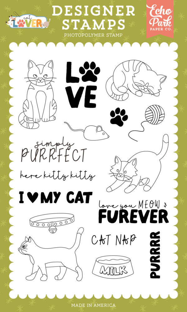 Echo Park Cat Lover Stamp Simply Purrfect Echo Park Cat Lover Stamp Simply Purrfect