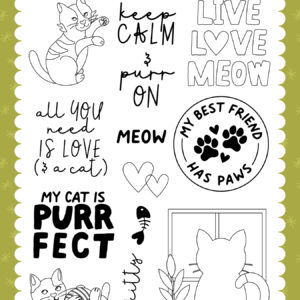 Echo Park Cat Lover Stamp Live Love Meow