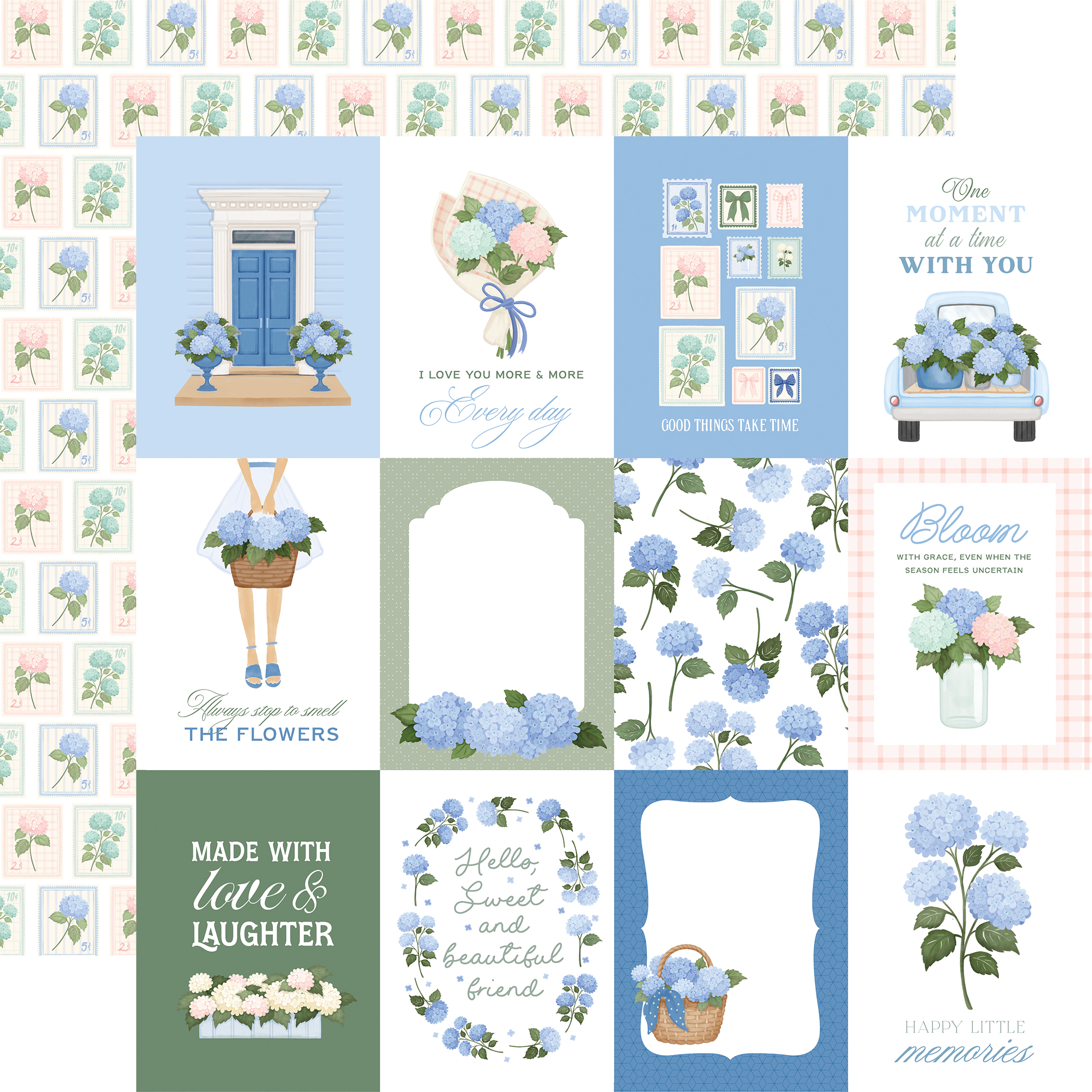 Carta Bella Flower Shoppe 12X12 3X4 Journaling Cards