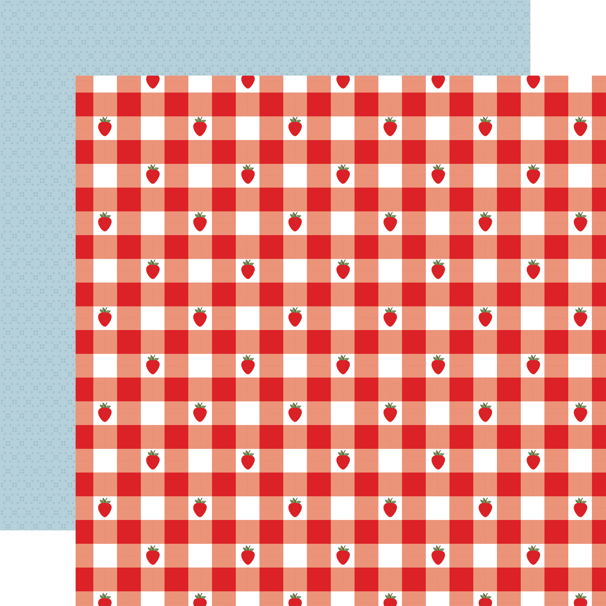 Echo Park Strawberry Fields 12X12 Strawberry Gingham
