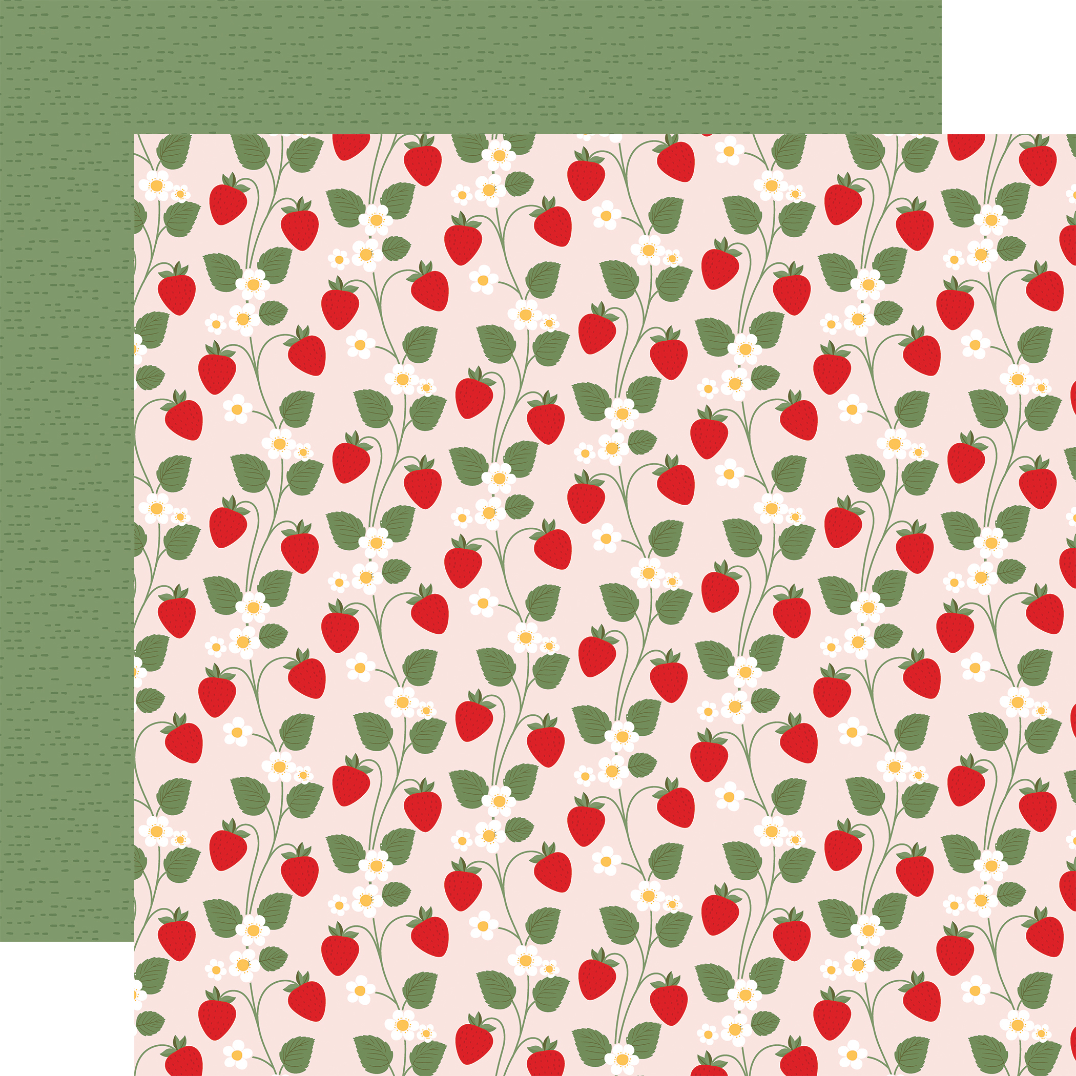 Echo Park Strawberry Fields 12X12 Blooming Berries