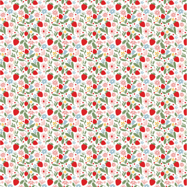 Echo Park Strawberry Fields 12X12 Flowers and Fruit