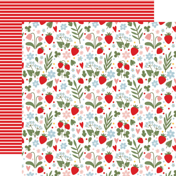 Echo Park Strawberry Fields 12X12 Garden Berries Echo Park Strawberry Fields 12X12 Garden Berries