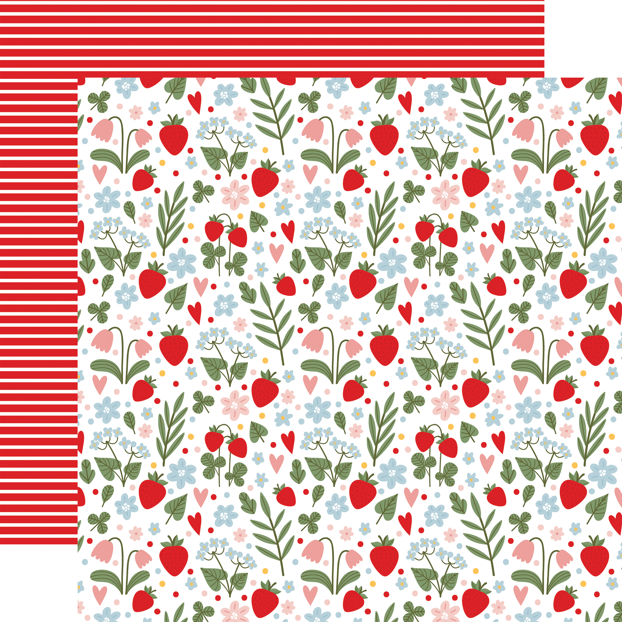 Echo Park Strawberry Fields 12X12 Garden Berries