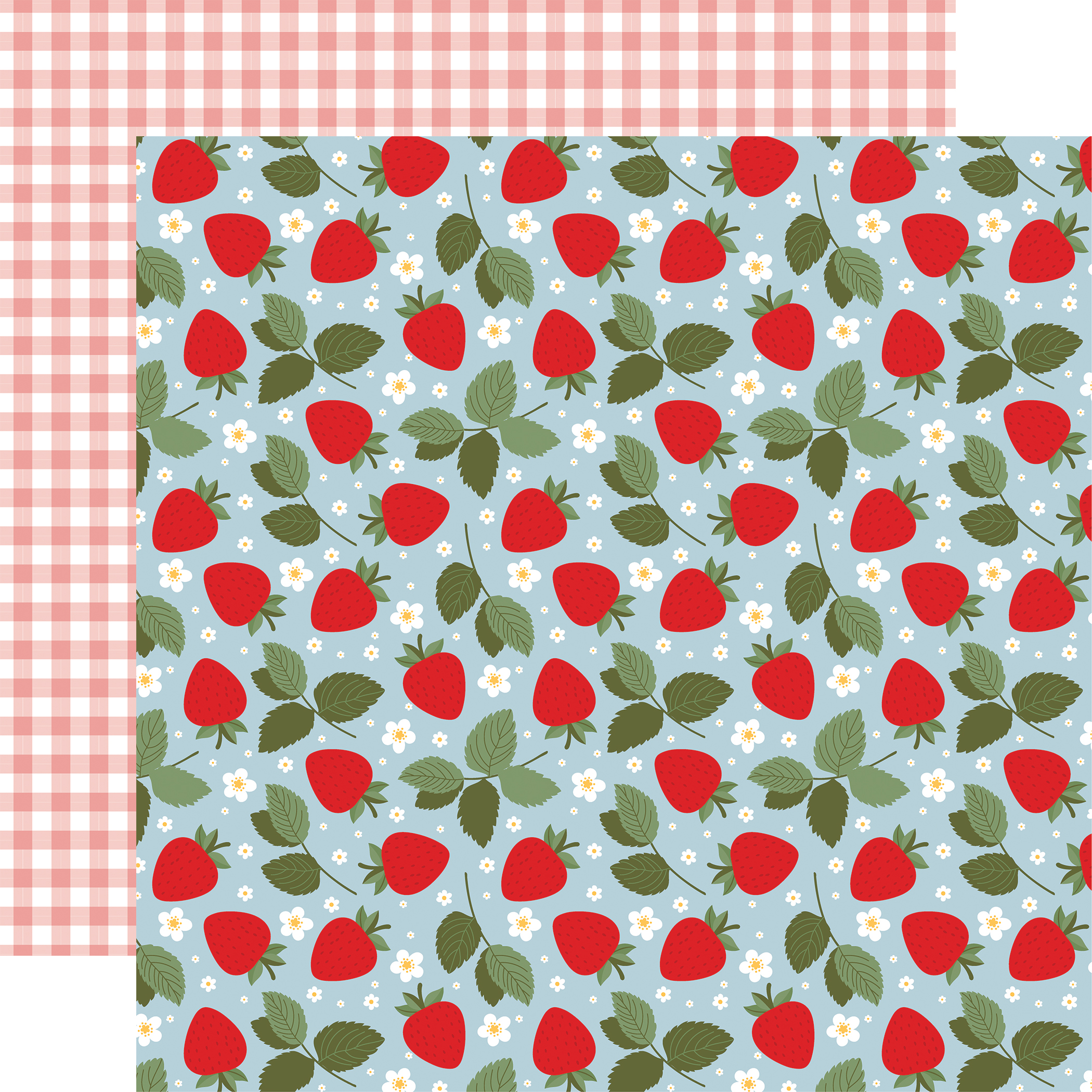 Echo Park Strawberry Fields 12X12 Fresh Picked Strawberries