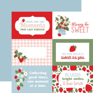 Echo Park Strawberry Fields 12X12 6X4 Journaling Cards