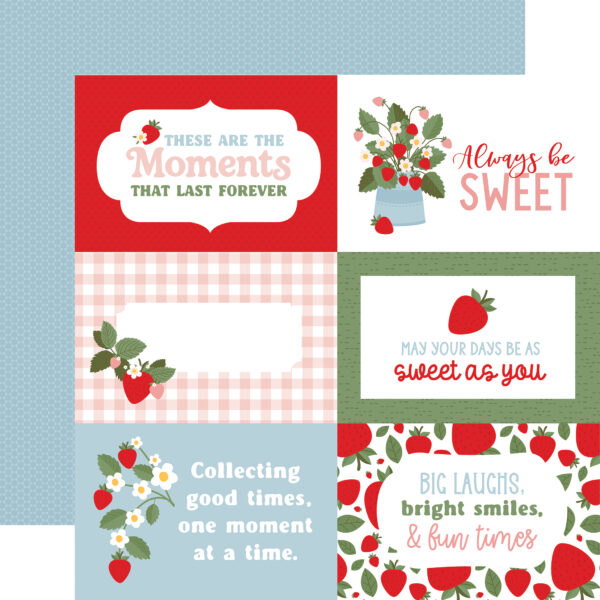 Echo Park Strawberry Fields 12X12 6X4 Journaling Cards Echo Park Strawberry Fields 12X12 6X4 Journaling Cards