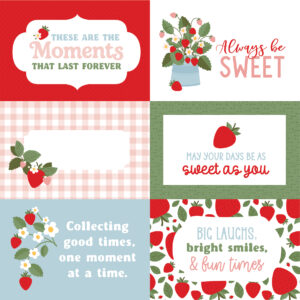 Echo Park Strawberry Fields 12X12 6X4 Journaling Cards