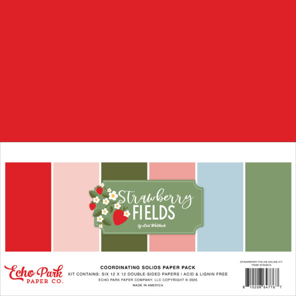 Echo Park Strawberry Fields Solids Kit Echo Park Strawberry Fields Solids Kit