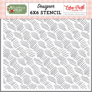Echo Park Strawberry Fields Stencil Berry Basket Weave