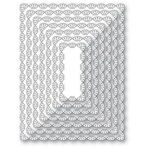 Memory Box Die Fan Stitched Scalloped Frames