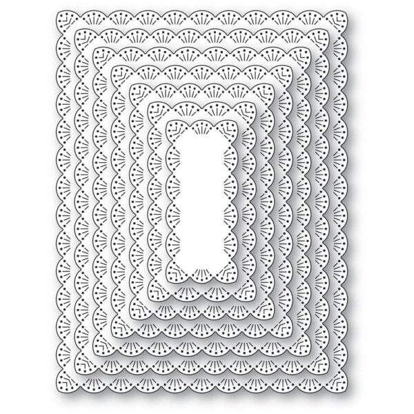 Memory Box Die Fan Stitched Scalloped Frames
