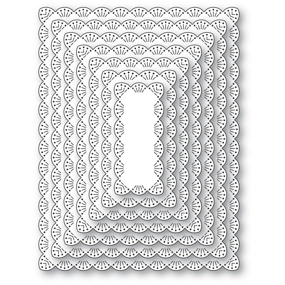 Memory Box Die Fan Stitched Scalloped Frames