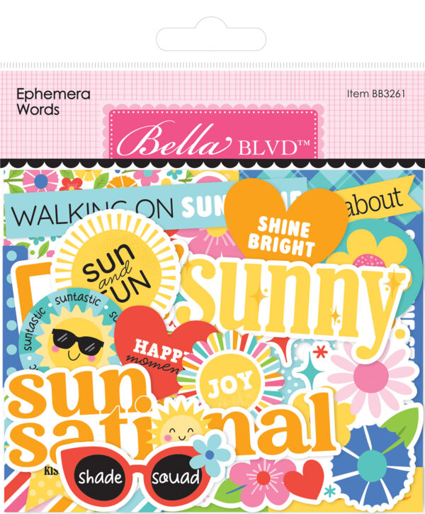 Bella Boulevard Walking On Sunshine Ephemera Words