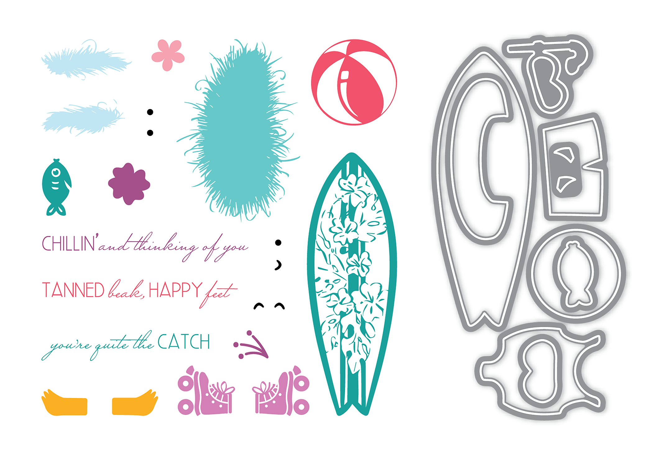 LDRS Stamp and Die Fuzzy Wuzzies Beach Bum Add-on