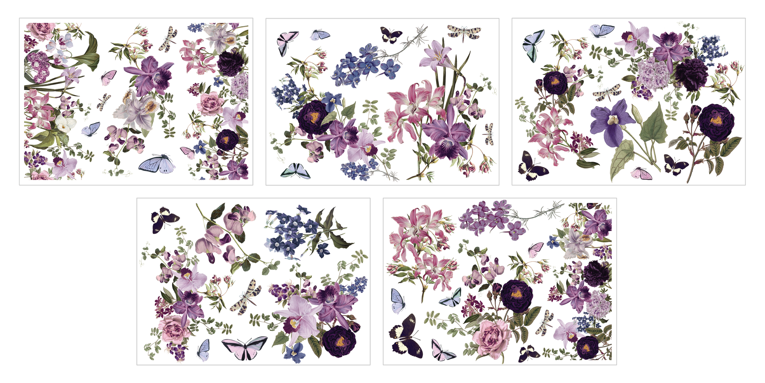 LDRS Aquaink Transfer Sheets Royal Bouquets