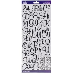 STICKO STICKER ALPHA SCRIPT BLACK GLITTER