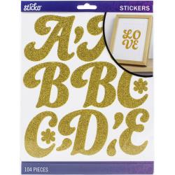 EK STICKO ALPHABET GOLD GLITTER FUNKYDORY XL