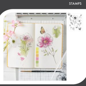 SIZZIX WOLFE STAMPS COSMOS & BUTTERFLIES