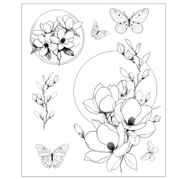 SIZZIX WOLFE STAMPS MAGNOLIA