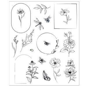 SIZZIX WOLFE STAMPS FLORAL FRAMES & MINI FLOWERS