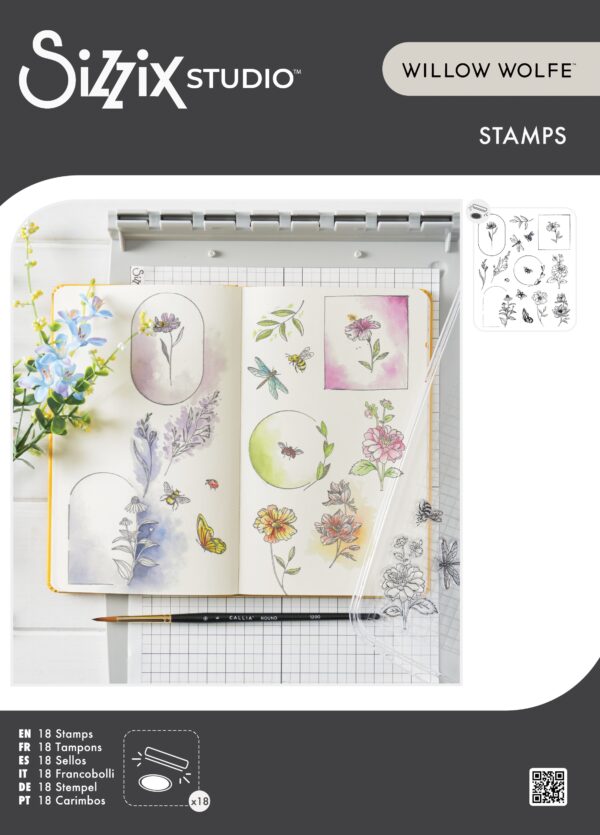 SIZZIX WOLFE STAMPS FLORAL FRAMES & MINI FLOWERS