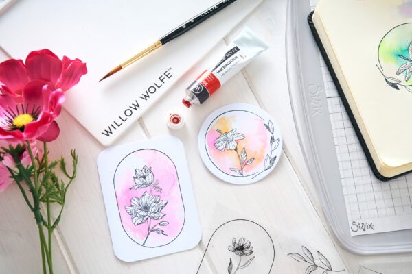 SIZZIX WOLFE STAMPS FLORAL FRAMES & MINI FLOWERS