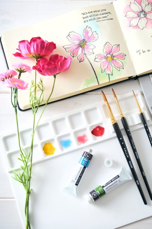 SIZZIX WOLFE MEDIA MAT PALETTE & BRUSH HOLDER