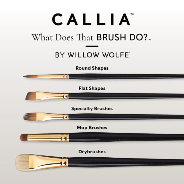 WILLOW WOLFE CALLIA WATERCOLOR BRUSHES ALL MEDIA DETAILS