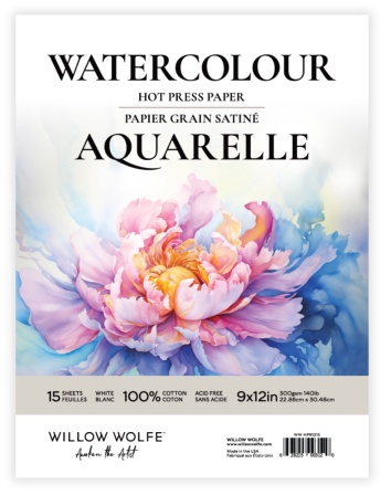 WILLOW WOLFE AQUARELLE HOT PRESS 9X12 WATERCOLOR PAPER