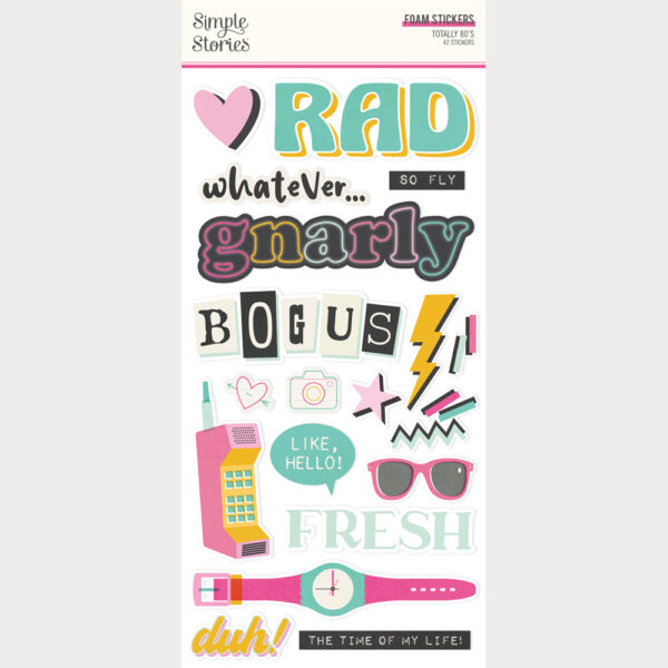 Simple Stories Totally 80'S Foam Stickers