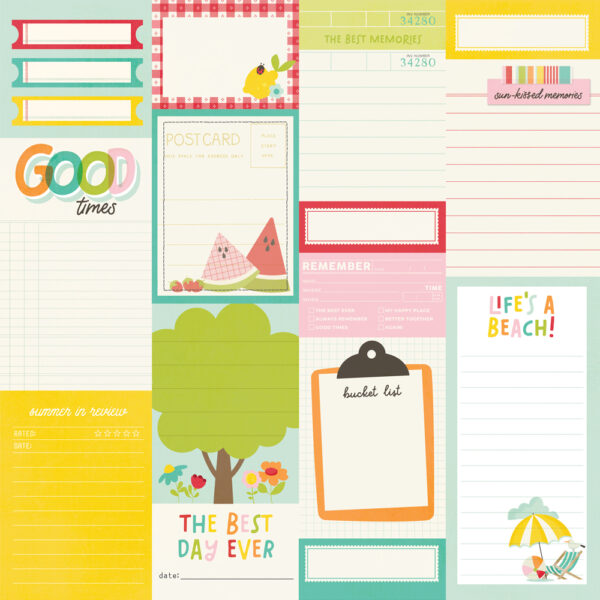 Simple Stories Sweet Summertime 12X12 Journal Elements