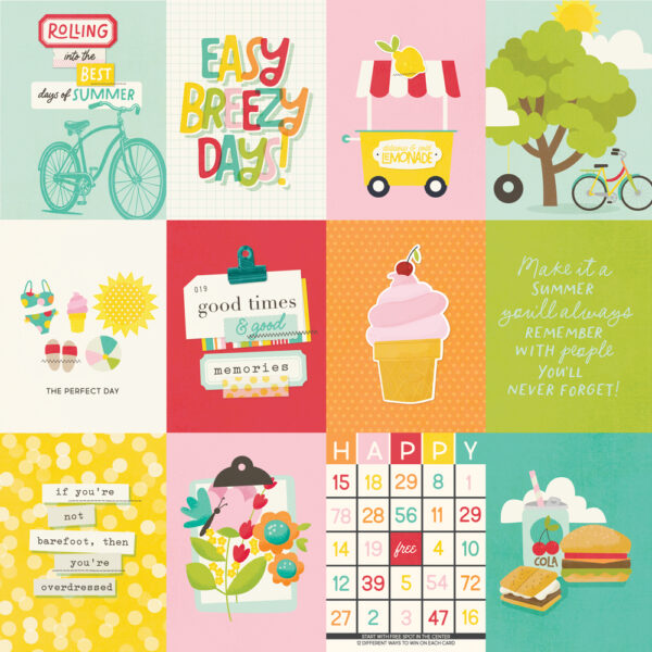 Simple Stories Sweet Summertime 12X12 3X4 Elements
