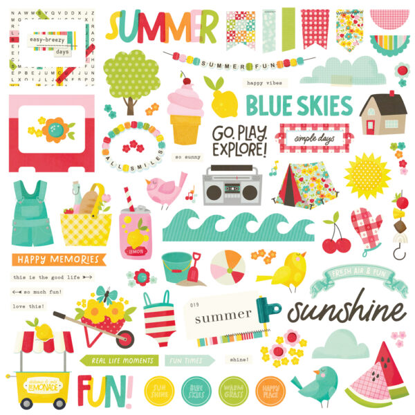 Simple Stories Sweet Summertime Chipboard Pieces