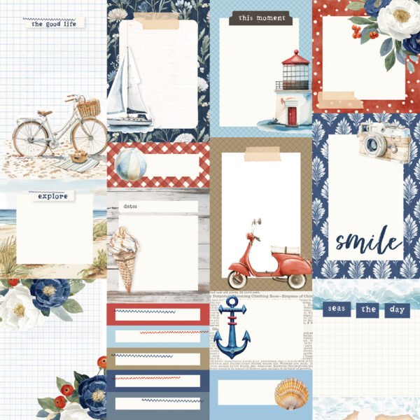 Simple Stories Simple Vintage Sand & Sea 12X12 Journal Elements