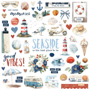Simple Stories Simple Vintage Sand & Sea Chipboard Pieces