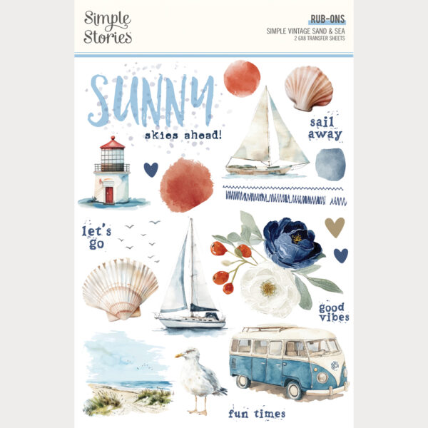 Simple Stories Simple Vintage Sand & Sea Rub Ons Simple Stories Simple Vintage Sand & Sea Rub Ons