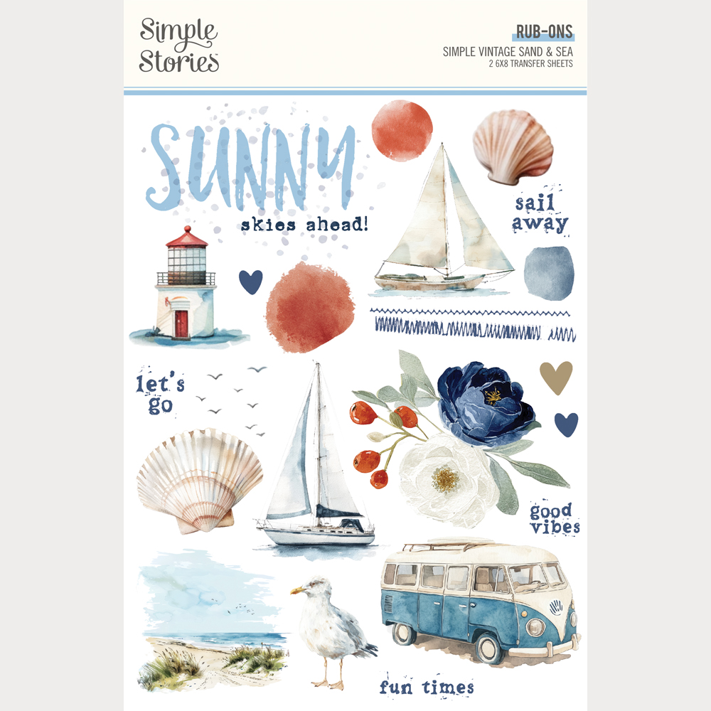 Simple Stories Simple Vintage Sand & Sea Rub Ons