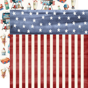 Simple Stories Simple Vintage Land of the Free 12X12 Stars & Stripes