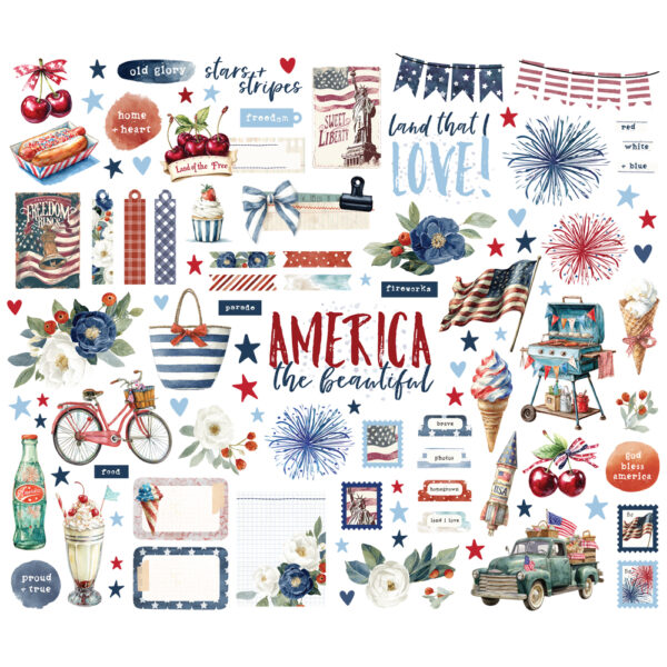Simple Stories Simple Vintage Land of the Free Bits & Pieces