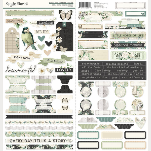 Simple Stories Simple Vintage Timeless Harmony Cardstock Stickers Basics