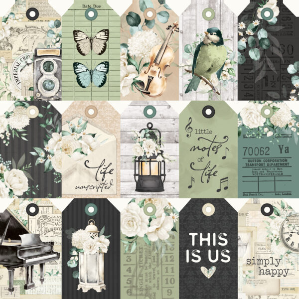Simple Stories Simple Vintage Timeless Harmony 12X12 Tag Elements