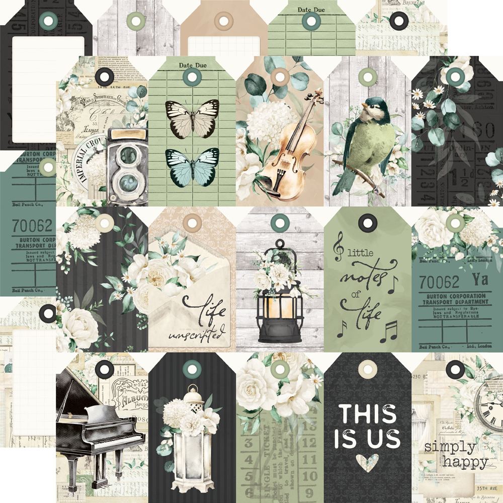 Simple Stories Simple Vintage Timeless Harmony 12X12 Tag Elements