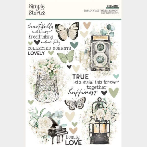 Simple Stories Simple Vintage Timeless Harmony Rub Ons