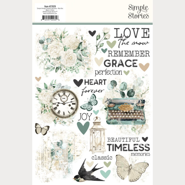Simple Stories Simple Vintage Timeless Harmony Rub Ons