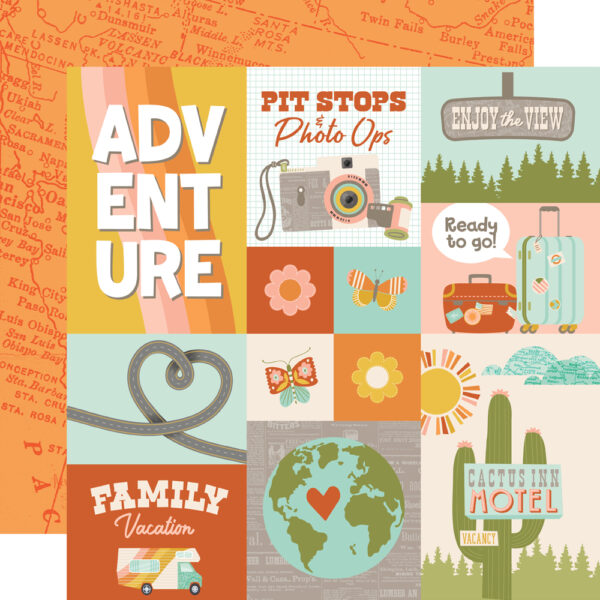 Simple Stories Open Road 12X12 Combo Elements